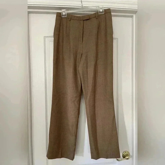 Pendleton Womens 100% Virgin Wool 12” High Rise Pants Tan Size 8 - Picture 1 of 6